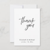 Chic Elegant Black Tie Wedding Thank You Card Kaart (Voorkant)