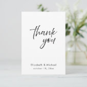 Chic Elegant Black Tie Wedding Thank You Card Kaart (Staand voorkant)