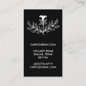 Chic Elegant Black White Lily Line Drawing CUSTOM Visitekaartje (Achterkant)