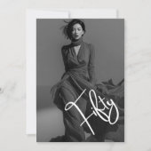 Chic Elegant Black & White Photo 50th Birthday  Kaart (Voorkant)