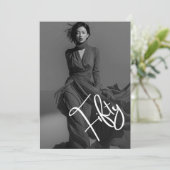 Chic Elegant Black & White Photo 50th Birthday  Kaart (Staand voorkant)