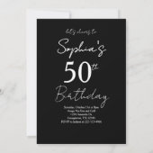 Chic Elegant Black & White Photo 50th Birthday  Kaart (Achterkant)