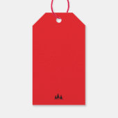 Chic Elegant Black White Script Christmas Tree Cadeaulabel (Achterkant)