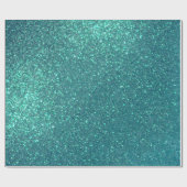 Chic Elegant Blauwgroen Blue Sparkly Glitter Cadeaupapier (Vlak)