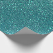 Chic Elegant Blauwgroen Blue Sparkly Glitter Cadeaupapier (Hoek)