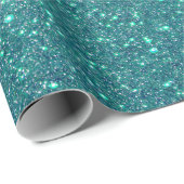 Chic Elegant Blauwgroen Blue Sparkly Glitter Cadeaupapier (Rol Hoek)