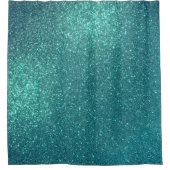 Chic Elegant Blauwgroen Blue Sparkly Glitter Douchegordijn (Voorkant)