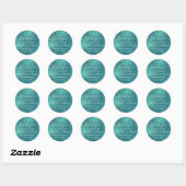 Chic Elegant Blauwgroen Blue Sparkly Glitter Harte Ronde Sticker (Vel)