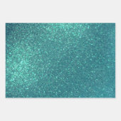 Chic Elegant Blauwgroen Blue Sparkly Glitter Inpakpapier Vel (Voorkant)