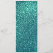 Chic Elegant Blauwgroen Blue Sparkly Glitter Menu (Achterkant)
