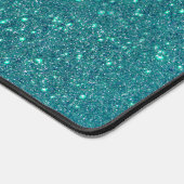 Chic Elegant Blauwgroen Blue Sparkly Glitter Monog Bureaumat (Hoek)