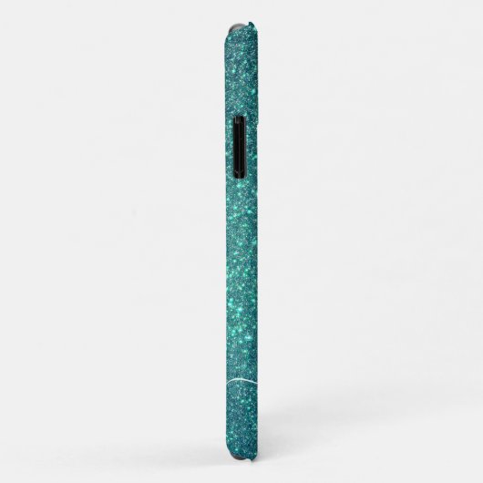 Chic Elegant Blauwgroen Blue Sparkly Glitter Monog Case-Mate iPhone Case (Achterkant/rechts)