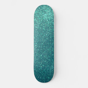 Chic Elegant Blauwgroen Blue Sparkly Glitter Persoonlijk Skateboard