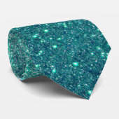 Chic Elegant Blauwgroen Blue Sparkly Glitter Stropdas (Opgerold)
