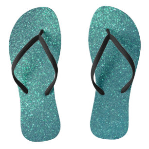 Chic Elegant Blauwgroen Blue Sparkly Glitter Teenslippers
