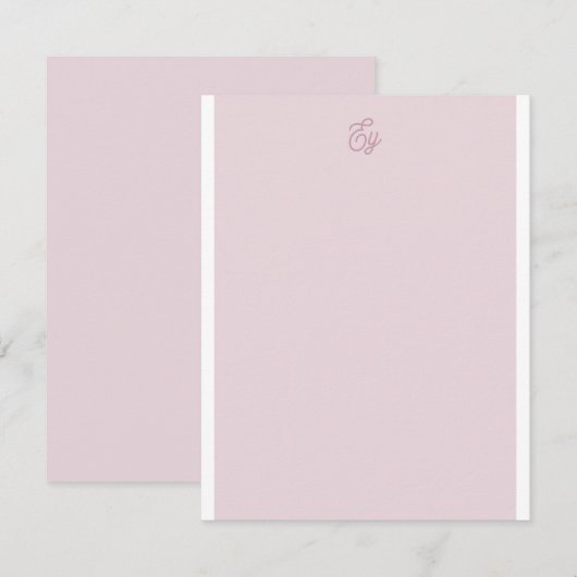Chic Elegant Bleek Lavender White Violet Monogram Notitiekaartje (Voorkant / Achterkant)