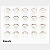 Chic Elegant Bloemen Afstuderen Partij Afstuderen Ronde Sticker (Vel)