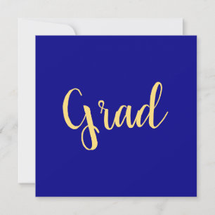 Chic Elegant Blue Golden Yellow Afstuderen Script