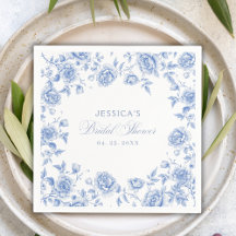 Chic Elegant Blue Toile Chinoiserie Vrijgezellenfe