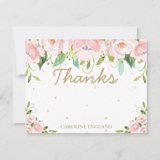 Chic Elegant Blush Pink Floral Flowers Note Card Notitiekaartje (Voorkant)