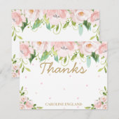 Chic Elegant Blush Pink Floral Flowers Note Card Notitiekaartje (Voorkant / Achterkant)