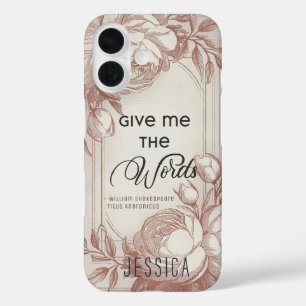  Chic Elegant Blush Pink Floral Quote iPhone 16 Hoesje