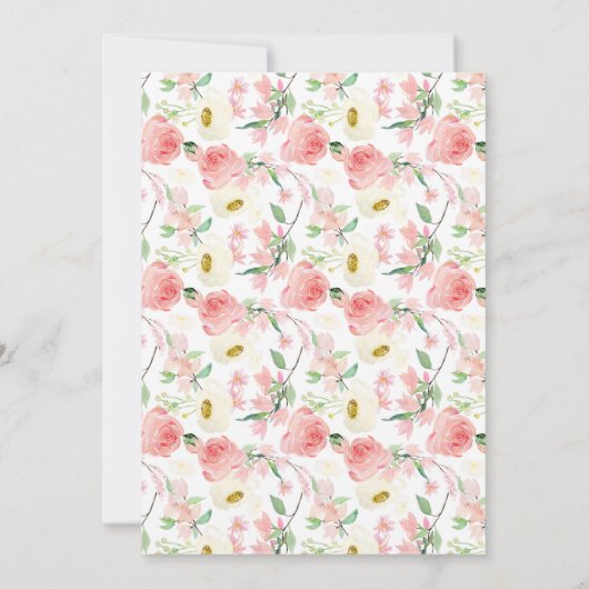 Chic & Elegant Blush Roze Bloemen Bevestiging Kaart (Achterkant)