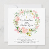 Chic & Elegant Blush Roze Bloemen Bevestiging Kaart (Voorkant)