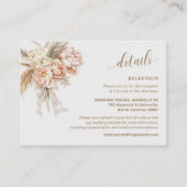 Chic Elegant Boho Floral QR Code Trouwdetails Informatiekaartje (Voorkant)