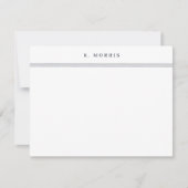 Chic Elegant Border Zwart Wit Gepersonaliseerde Fl Notitiekaartje (Voorkant)