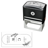 Chic Elegant Botanical Ex Libris Initiaal Name Zelfinktende Stempel (In situ)