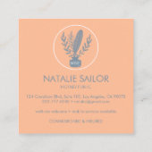 Chic Elegant Botanische Quill Logo Notarisch publi Vierkante Visitekaartje (Achterkant)