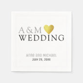 chic elegant bruiloft receptie monogrammen servet (Voorkant)