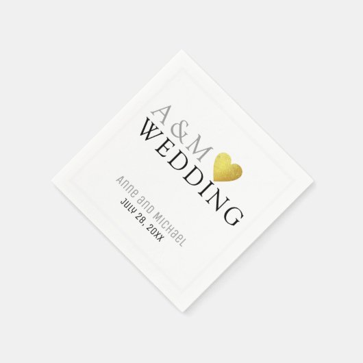 chic elegant bruiloft receptie monogrammen servet (Hoek)