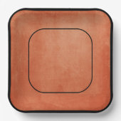 Chic Elegant Burnt Oranje Black Papieren Bordje (Voorkant)