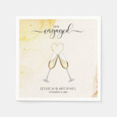 Chic Elegant Champagne Gold Heart Engagement Party Servet (Voorkant)