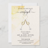 Chic Elegant Champagne Gold Heart Engagment Party (Voorkant)