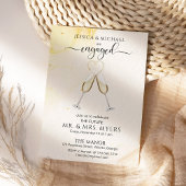 Chic Elegant Champagne Gold Heart Engagment Party