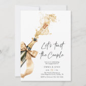 Chic Elegant Champagne Toast Gold Engagement Kaart (Voorkant)