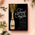 Chic Elegant Champagne Toast Gold Engagement Kaart<br><div class="desc">Chic Elegant Champagne Toast Gold Engagement</div>