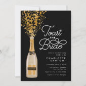 Chic Elegant Champagne Toast Gold Vrijgezellenfees Kaart (Voorkant)