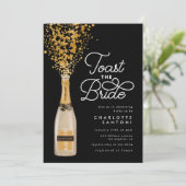Chic Elegant Champagne Toast Gold Vrijgezellenfees Kaart (Staand voorkant)