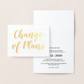Chic Elegant Change of Plans Wedding Gold Folie Kaarten (Display)