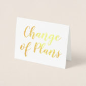 Chic Elegant Change of Plans Wedding Gold Folie Kaarten (Voorkant)
