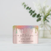 Chic Elegant Colorful Glitter Drift Roos Gold Kortingskaartje (Staand voorkant)