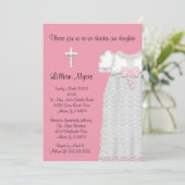 Chic Elegant Cross & Dress Baptism/Christening Kaart (Staand voorkant)