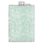 Chic Elegant Damask, Rozen, Motivatie Bericht Heupfles (Achterkant)