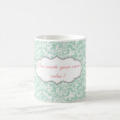 Chic Elegant Damask, Rozen, Motivatie Bericht Koffiemok (Center)