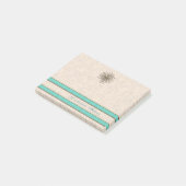 Chic elegant dandelion turquoise stripes post-it® notes (Schuin)