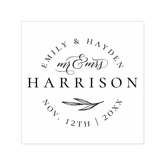 Chic Elegant de heer & Mrs. huwelijksweddenschap Zelfinktende Stempel (Design)